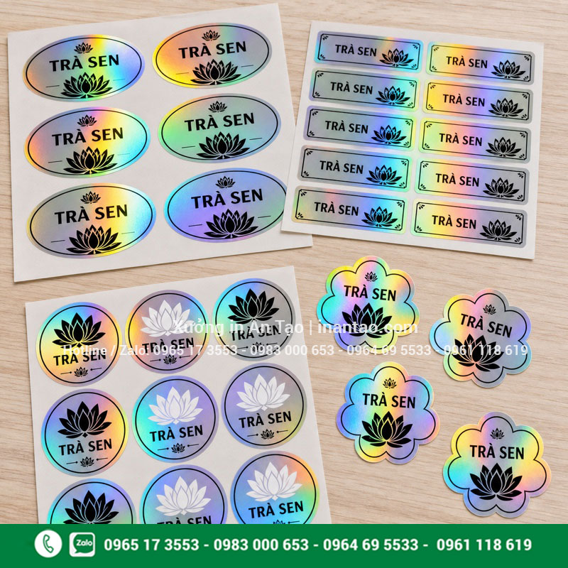 Kiểu dáng tem bảy màu theo yêu cầu Các kiểu dáng tem bảy màu tròn oval chữ nhật và bế theo hình