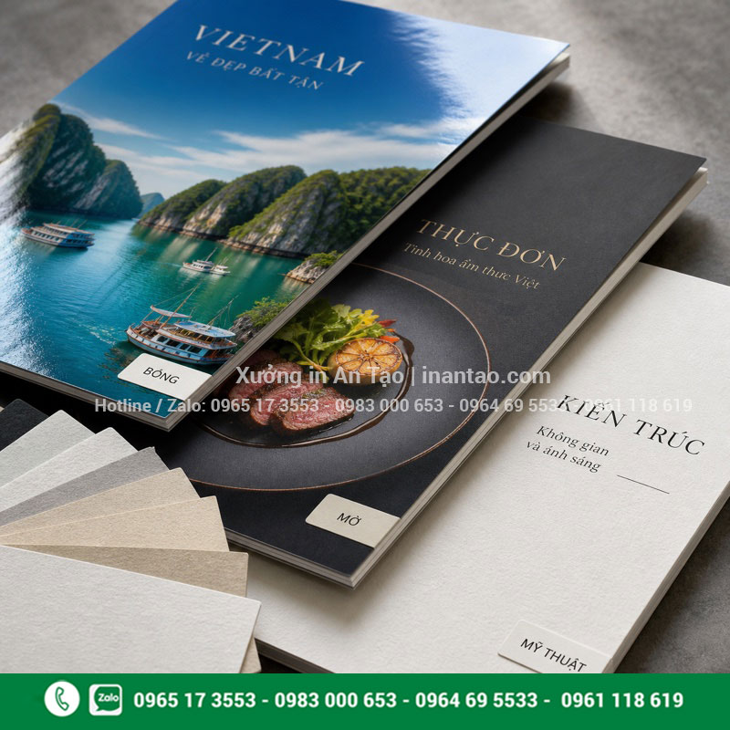 Chọn giấy bìa và giấy ruột khi in catalogue Các chất liệu giấy và lớp hoàn thiện dùng để in catalogue