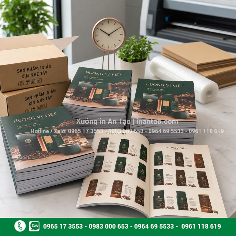 In nhanh catalogue số lượng ít và giao gấp Đơn in catalogue lấy ngay được đóng gói tại xưởng