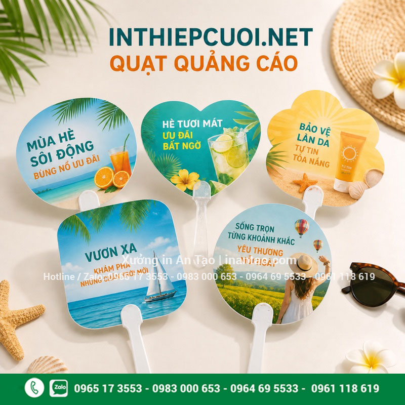 In quạt theo yêu cầu tại inthiepcuoi.net In quạt theo yêu cầu với nhiều kiểu dáng và thiết kế quảng cáo