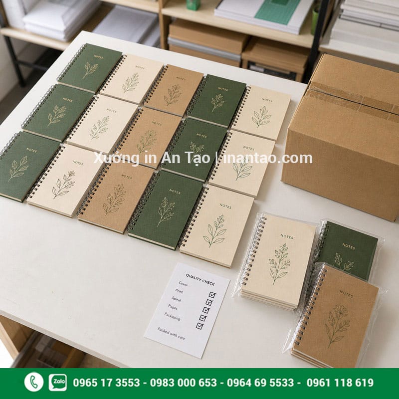 Đơn in sổ tay số lượng ít đã hoàn thiện và kiểm tra