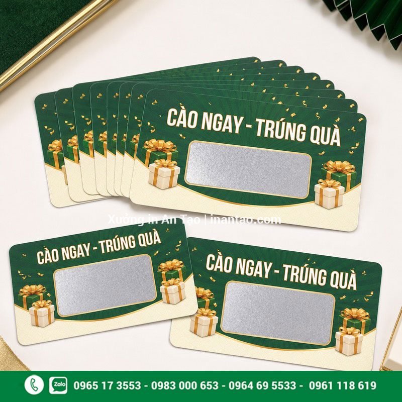 Mẫu in thẻ cào theo yêu cầu tại inthiepcuoi.net In thẻ cào theo yêu cầu với lớp phủ bạc hoàn chỉnh
