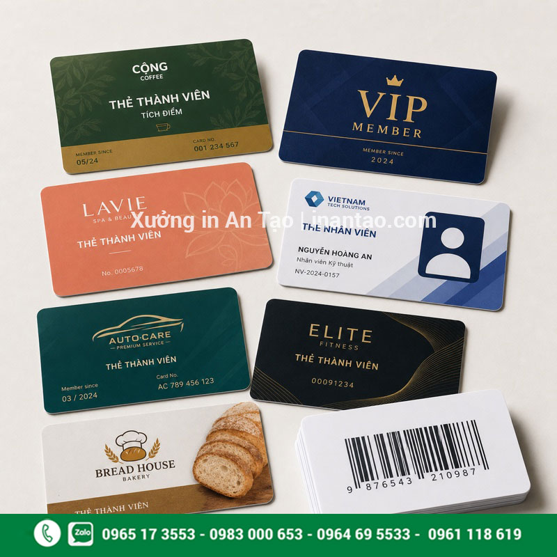 In thẻ nhựa theo yêu cầu tại inthiepcuoi.net Mẫu in thẻ nhựa thành viên, VIP và nhân viên hoàn chỉnh