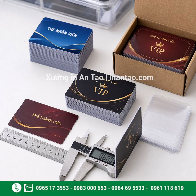 Kiểm tra chất lượng và đóng gói thẻ nhựa Kiểm tra kích thước và đóng gói thẻ nhựa thành phẩm
