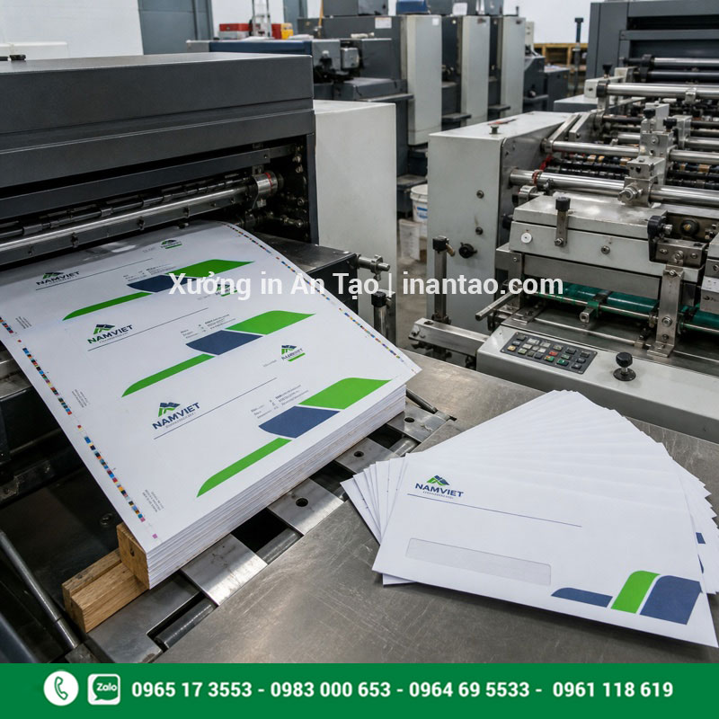 Quy trình in bao thư và gia công thành phẩm Quy trình in bao thư tại xưởng bằng máy in offset