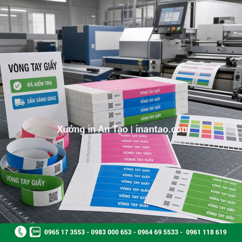 Quy trình in vòng tay giấy tại xưởng Xưởng in vòng tay giấy HCM kiểm tra thành phẩm trước khi giao