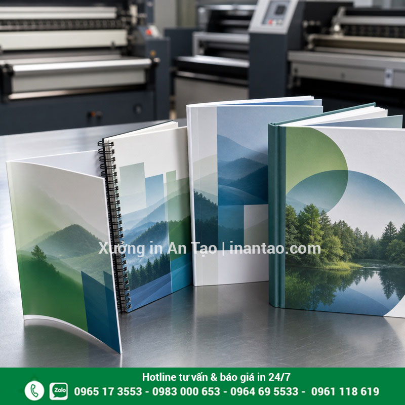 Các kiểu đóng cuốn tại xưởng in sách So sánh các kiểu đóng cuốn sách ghim, lò xo, keo nhiệt và bìa cứng