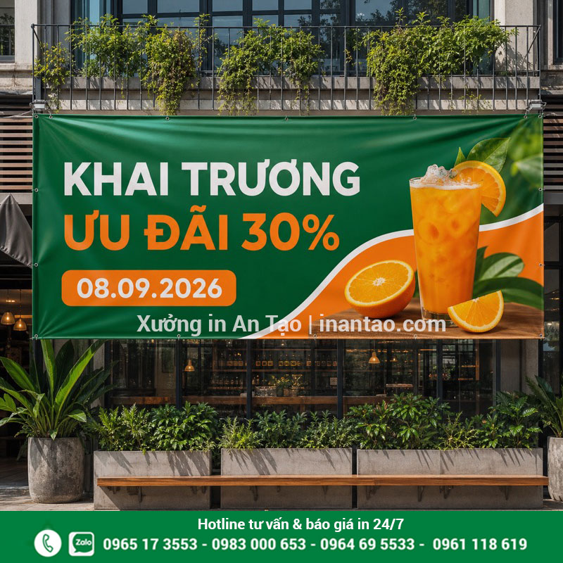 In banner khai trương sắc nét tại TPHCM Mẫu in banner khai trương bằng bạt Hiflex tại inthiepcuoi.net