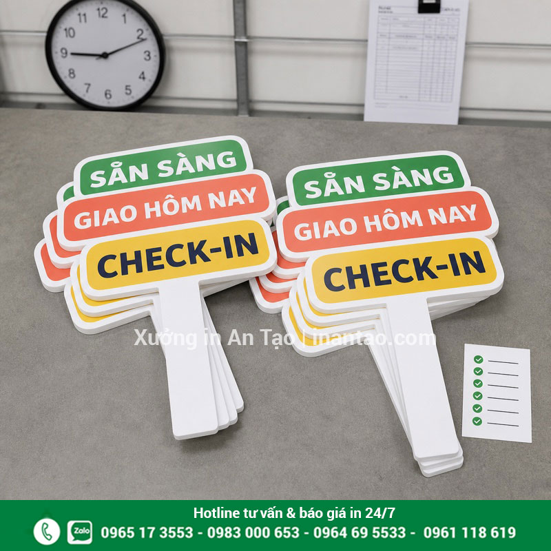 In hashtag cầm tay lấy ngay theo file đã duyệt Bộ in hashtag cầm tay lấy ngay đã hoàn thiện và kiểm tra