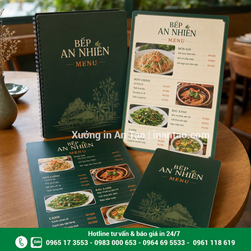 In menu nhựa chống nước theo yêu cầu tại TPHCM Bộ in menu nhựa hoàn thiện cho nhà hàng tại inthiepcuoi.net