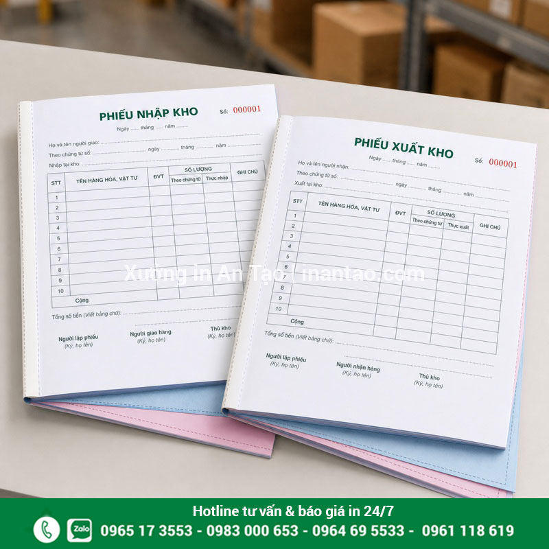 Mẫu phiếu nhập kho xuất kho nhiều liên In phiếu nhập kho HCM và in phiếu xuất kho HCM