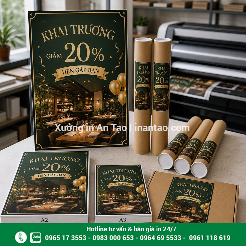 In poster theo yêu cầu sẵn sàng bàn giao Đơn in poster theo yêu cầu đã đóng gói hoàn chỉnh