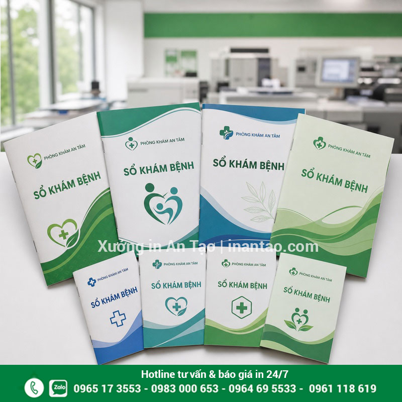 In sổ khám bệnh theo yêu cầu tại inthiepcuoi.net Các mẫu in sổ khám bệnh màu xanh đã hoàn thiện tại inthiepcuoi.net