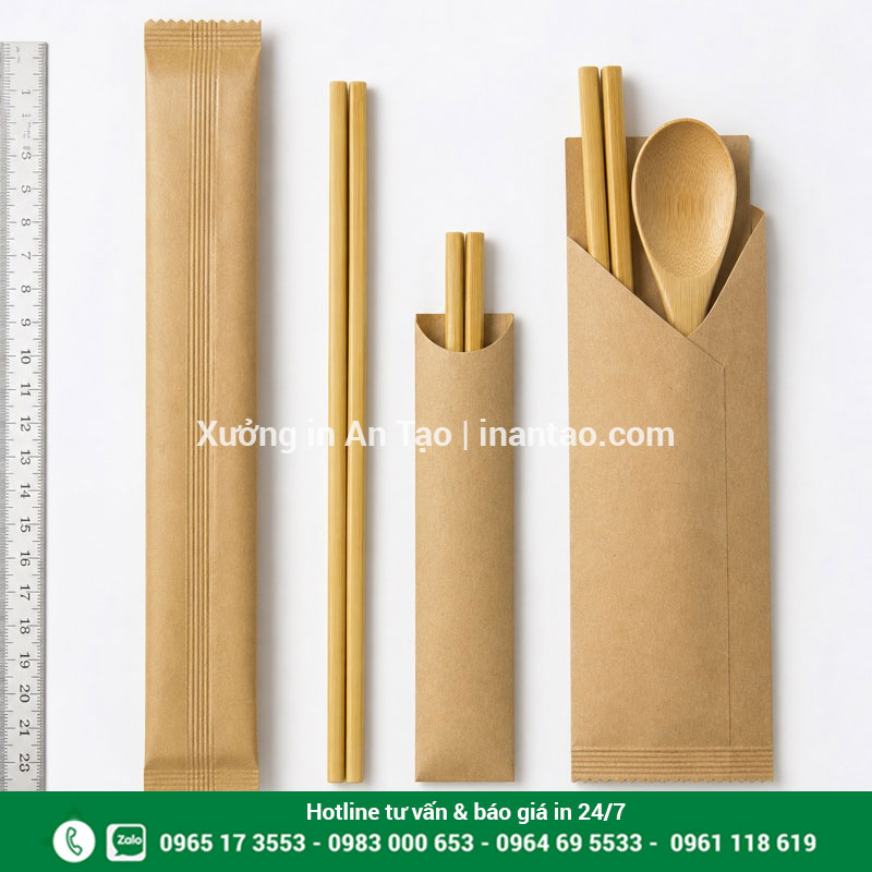 Chọn kích thước in vỏ bao đũa phù hợp So sánh kiểu dài ngắn và bao kết hợp khi in vỏ đũa
