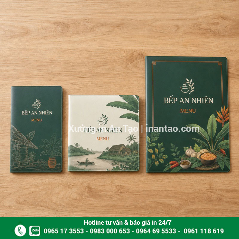 Các kích thước menu nhựa phổ biến So sánh kích thước A5 vuông và A4 của menu nhựa