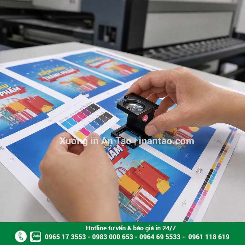 Quy trình kiểm màu in tờ rơi quảng cáo Kiểm tra màu sắc trước khi in ấn tờ rơi hàng loạt